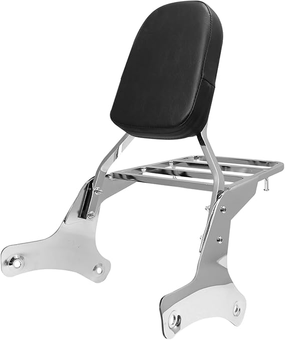 Motorcycle Backrest part Motorcycle Chrome Rear Backrest + Luggage Rack For H-ONDA Shadow VT750 C2 RC44 / VT400 1997 1998 1999 2000-2003