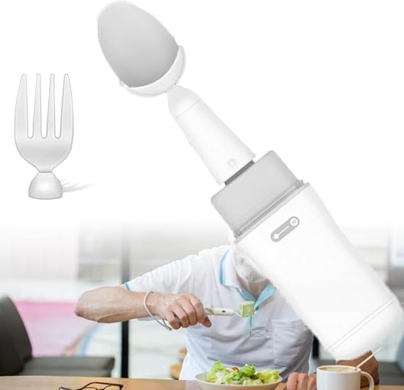 Parkinson Spoon for Hand Tremor, Partable Steady Spoon and Fork with Self Stabilizing Smart Lift Kit, for Parkinsons Patients or Tremors Sufferers