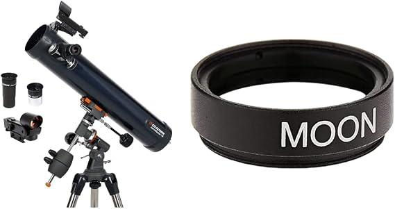 Celestron 31035 AstroMaster 76 EQ Reflector Telescope & 94119-A 1.25 Inch Moon Filter