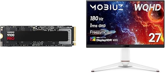 Samsung 9100 PRO 1TB PCIe Gen 5.0 14,700 MB/s NVMe M.2 2280 Internal SSD MZ-VAP1T0B-IT/EC BenQ MOBIUZ EX271Q