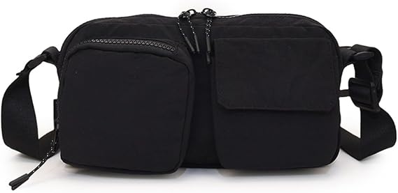 Small Nylon Crossbody Bags for Women Men With Drawstring Cell Phone Purse Wallet Handbags with Inner Compartments