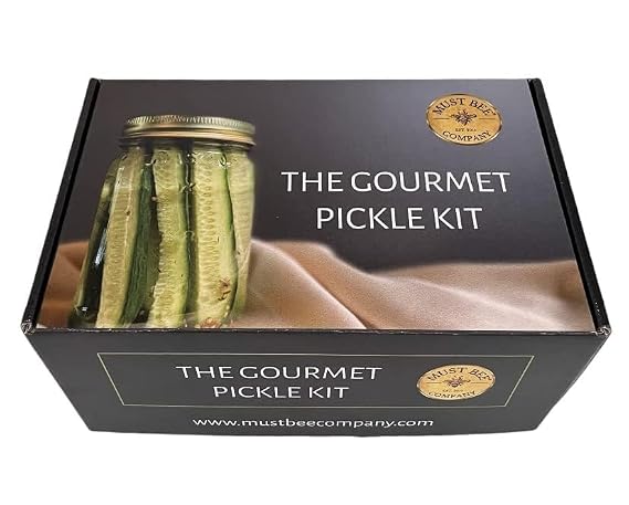 The Gourmet Pickle Kit -Must Bee Company DIY Pickling Set with Reusable Glass Jars, Spices & Step-by-Step Guide Fermentation Kit for Homemade Dill Pickles