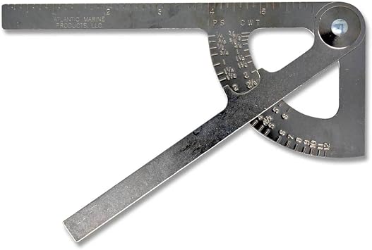 Pocket Sized Pipe Caliper, Measuring Tool, Ruler, Diameter Gauge for Iron and Copper Tubing Size, Made in USA