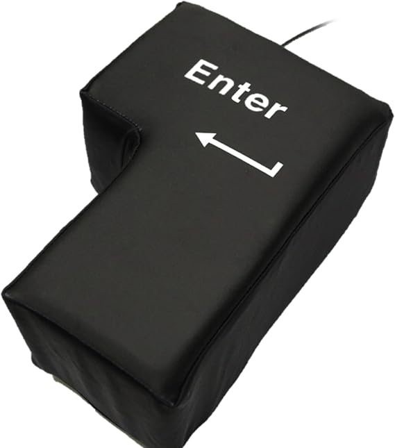 Anti-Stress Big Enter Key Pillow Button Usb Connection Huge Enter Stress Reliever Cushion Creative Huge Enter Key For Laptop