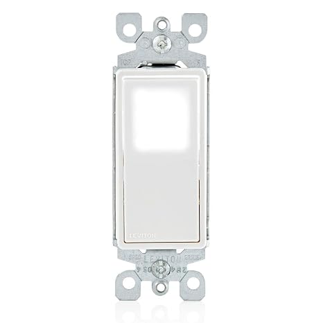 Leviton 15 Amp Decora LED Illuminated Light Wall Switch Single-Pole, L5611-2W, White
