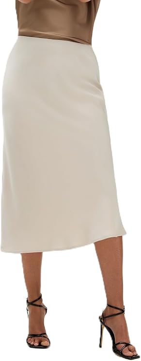 Calvin Klein Women's Matte Satin Midi Skirt