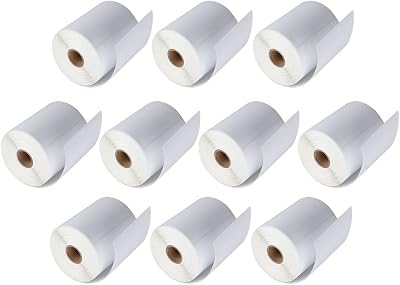 MFLABEL 10 Rolls of 250 4x6 Direct Thermal Blank Shipping Labels for Zebra 2844 Zp-450 Zp-500 Zp-505