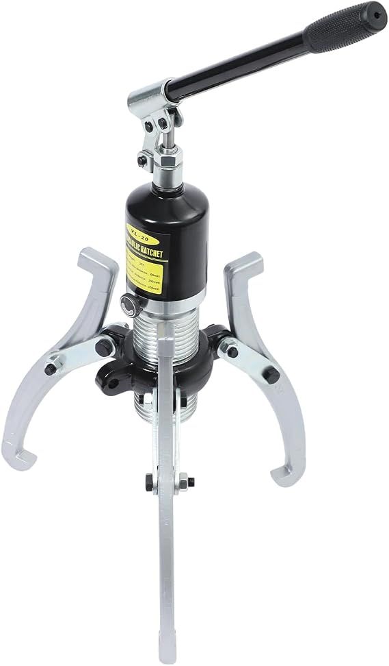 20T Hydraulic Gear Puller, 2 or 3 Jaws Bearing Hub Separator, Vertically & Horizontally Wheel Bearing Pulling Separator w/Case, 360 Rotatable Pump Head for Bearings, Gears, Pulley (Black)
