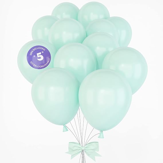 HOUSE OF PARTY Pastel Green Party Balloon - 100Pcs | 5 Inch Latex Balloons with different Sizes Pack for Graduation, Wedding, Bachelorette Party Decorations | Kids Party Latex Birthday Balloons