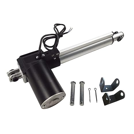 24V DC Linear Actuator 200mm(8")Telescopic Rod Linear with Mounting Bracket Linear Motion Heavy Duty Actuators 1320LBS(6000N) Controller IP54 Grade Protection
