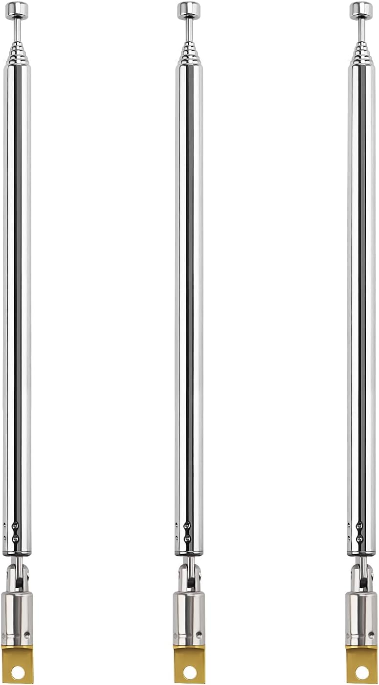 VooGenzek 3 PCS 75cm 7 Section Replacement Telescopic Aerial Antenna, DAB FM Antenna Replacement, Portable Radio Antenna, for DAB AMFM Stereo Reception