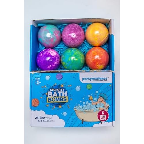 6-Pack Fun & Fizzy Bath Bombs for Teens Vibrant Colors & Scents