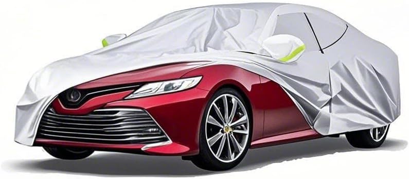5-Layer All-Weather Waterproof Light-Weight Car Cover for Toyota Yaris.Full Car Cover Outdoor Waterproof Sun Rain Snow Hail Protection,with a Free Storage Bag Silver Yaris 2012-2018