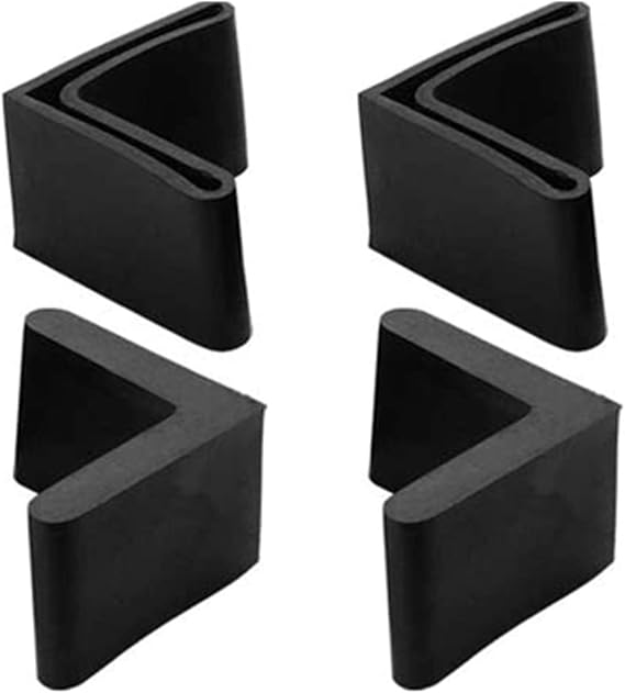 20 pcs 25 x 25 mm (0.98inch) L Shaped Angle Iron Foot Rubber Cover, Bed Frame End Caps Angle Iron Leg Black Rubber Foot Covers (Black)(25X25)
