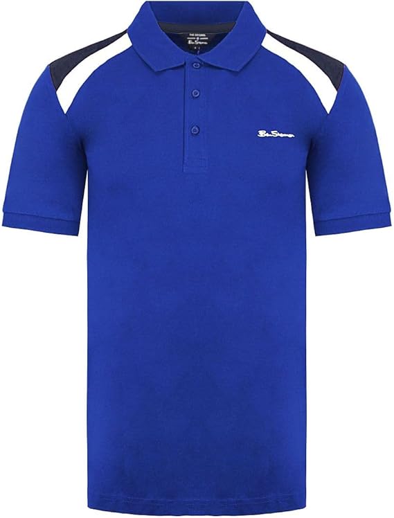 Ben Sherman Short Sleeve Collared Blue Mens Polo Shirt 0065225 Ink
