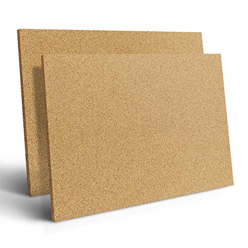 Cork Sheet Plain - 2 Pieces - Medium Size 290 x 215 x 4 mm Approx 11.5 x 8.5 Inch About A4 Paper for Pin Board Replacement DIY Craft Kitchen Pads L290-W215-H4
