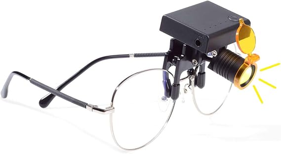 BONEW 3W Head for Glasses with Optical Clip-on Type + Cloth Storage Case (3W)