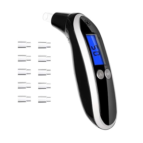 Ketone Meter Professional Grade Digital Ketone Breath Analyzer Tracing Ketosis Status with 10 Mouthpieces (Black)