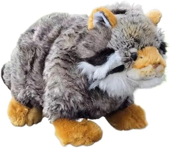 Adorable Pallas's Plush Toy, Soft Manul Doll, Realistic Stuffed Animal, Fluffy and Cute Cuddly Toy for Kids