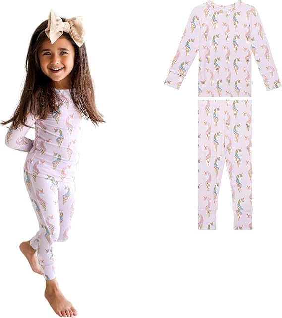 Posh Peanut Classic 2-Piece Girls Pajama Set - Kids Toddlers PJs