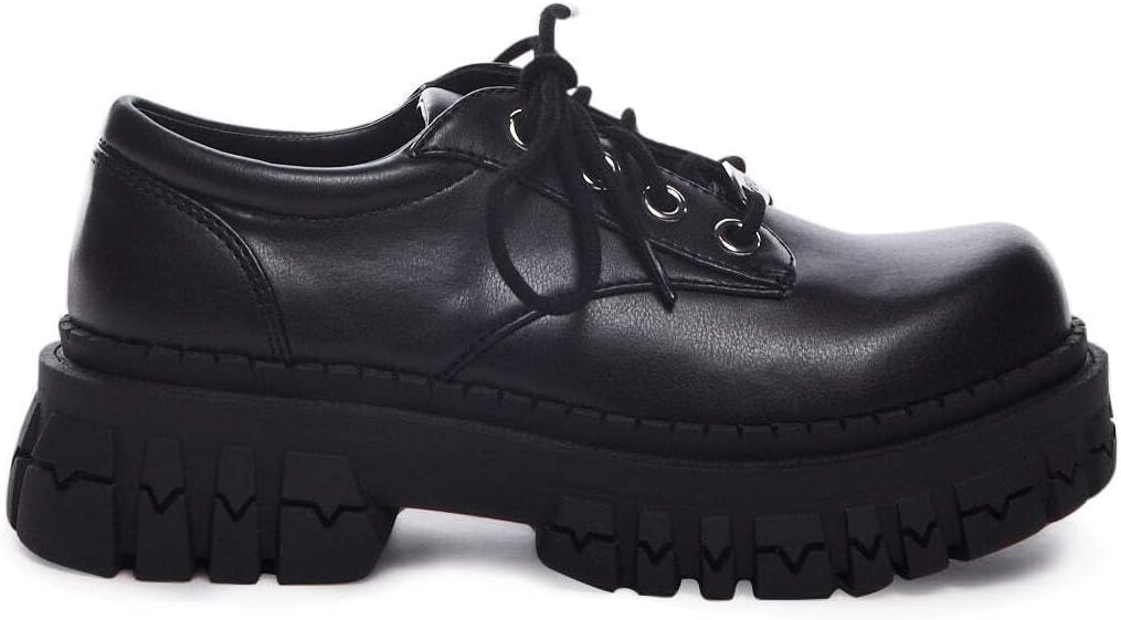 Dolls Kill Teen Craft Oxford Shoes by Delia's, Vegan Leather Lace-Up Chunky Platform Shoes