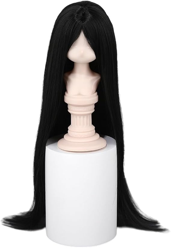Doll Wig, Dolls Long Straight Hair Wigs for 1/3 1/4 1/6 Ball Jointed Doll BJD Toy 14 Color (1/3 (Head C. 22-23cm),Black)