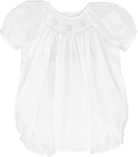 Petit Ami Baby Girls' Hand-Embroidered Smocked Bubble