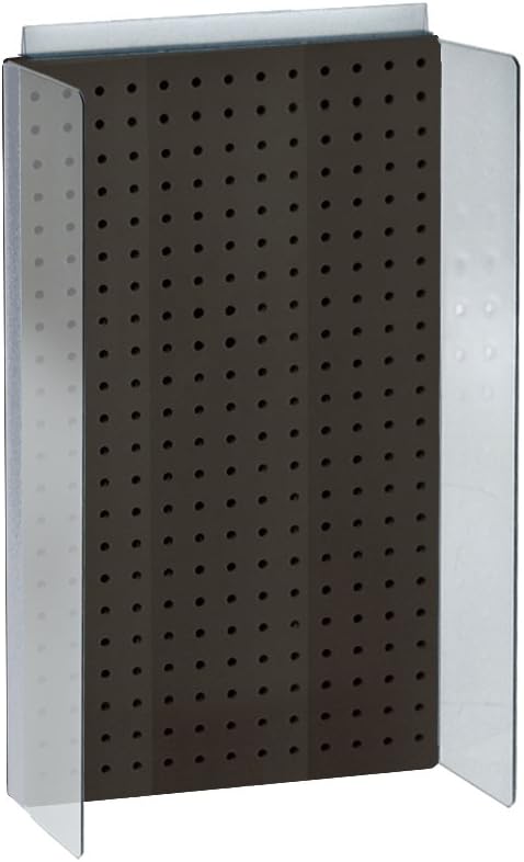 Azar Displays 700355-BLK 13.5" W x 22" H Pegboard Powerwing Display with 4.5" W Side Wings in Solid Black