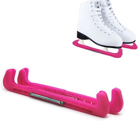 Ice Skate Guards,1 Pair Adjustable Figure & Hockey Skates Guards,ABS Protectors - Universal Fit 30-40cm Skate Covers Kids/Adults Pink