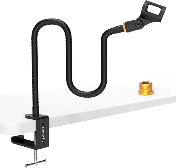 ZealSound 19" Gooseneck Microphone Stand, Compact and Flexible Desk Mic Arm