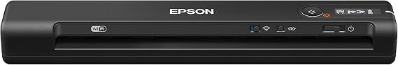 Epson Workforce ES-60W Wireless Compact Mobile Document Scanner | PC Mac iOS Android 4 Second Scan Speed Battery Powered Mobile Sheet-Fed Scanner with OCR Software