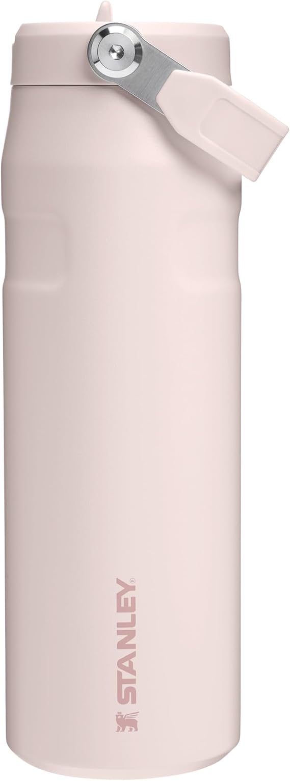 Stanley 1913 Flip Straw Sports Water Bottle with Straw 0.7L - 10 Hours Cold - 3 Days Iced - Stainless Steel - BPA Free - Leak Resistant - Fits in Cup Holder - Dishwasher Safe - Rose Quartz