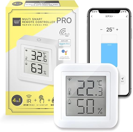 Edison Smart Temperature and Humidity Sensor Built-in Smart Remote Control PRO Type Alexa Compatible Learning Remote Control Smart Home DIR-S15PROWH