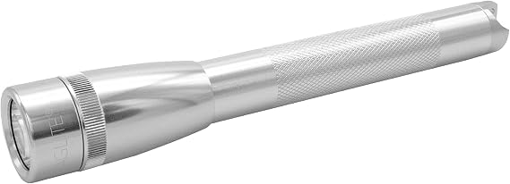 Mini Maglite Pro LED 2-Cell AA Flashlight, High Lumen, Water-Resistant, Adjustable Focus Silver