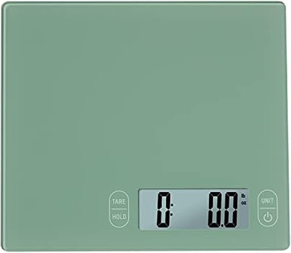 Eat Smart Eat Smart 11lb Food Kitchen Glass Scale, Green
