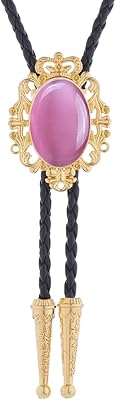 GelConnie Bolo Tie for Men Western Cowboy Crown Bolo Tie for Women Native American Bolo Tie Necktie Stone Wedding Necklace