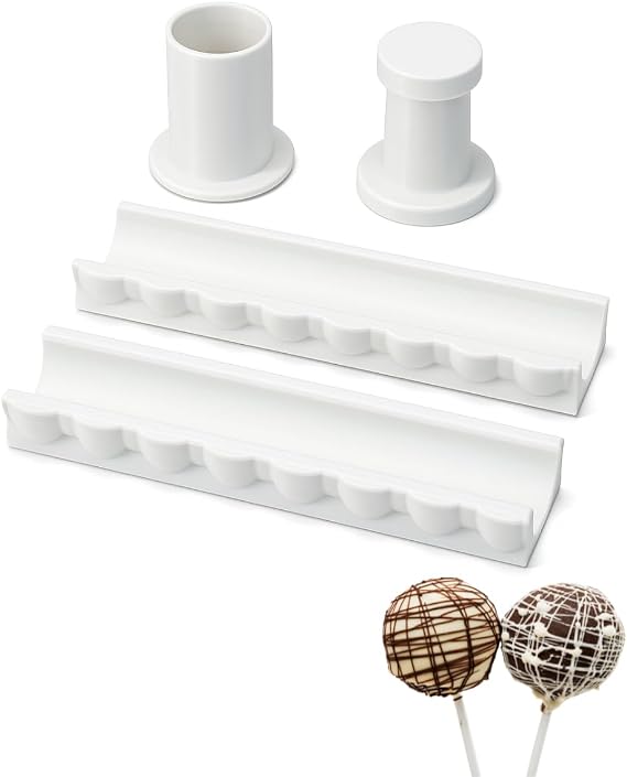 Cake Pop Circle Mold Kit | Easy Cake Pop Maker & Circle Cutter Mold Kit | Baking Mold Set for Cake Pop, Desserts, Treats | Made in USA (White, Cake Pop Kit)