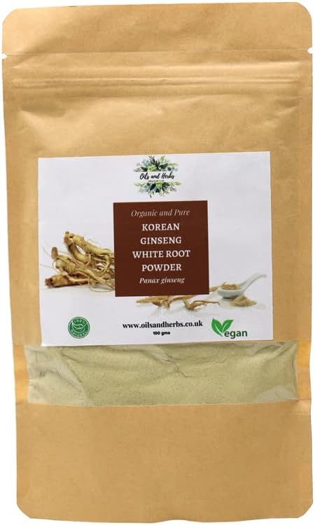 Pure Korean Ginseng Root Powder - Panax Ginseng- 100% Pure and Natural (100)