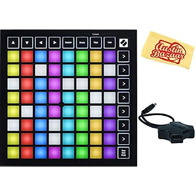 Novation Launchpad Mini [MK3] Grid Controller Bundle with USB Hub and Austin Bazaar Polishing Cloth
