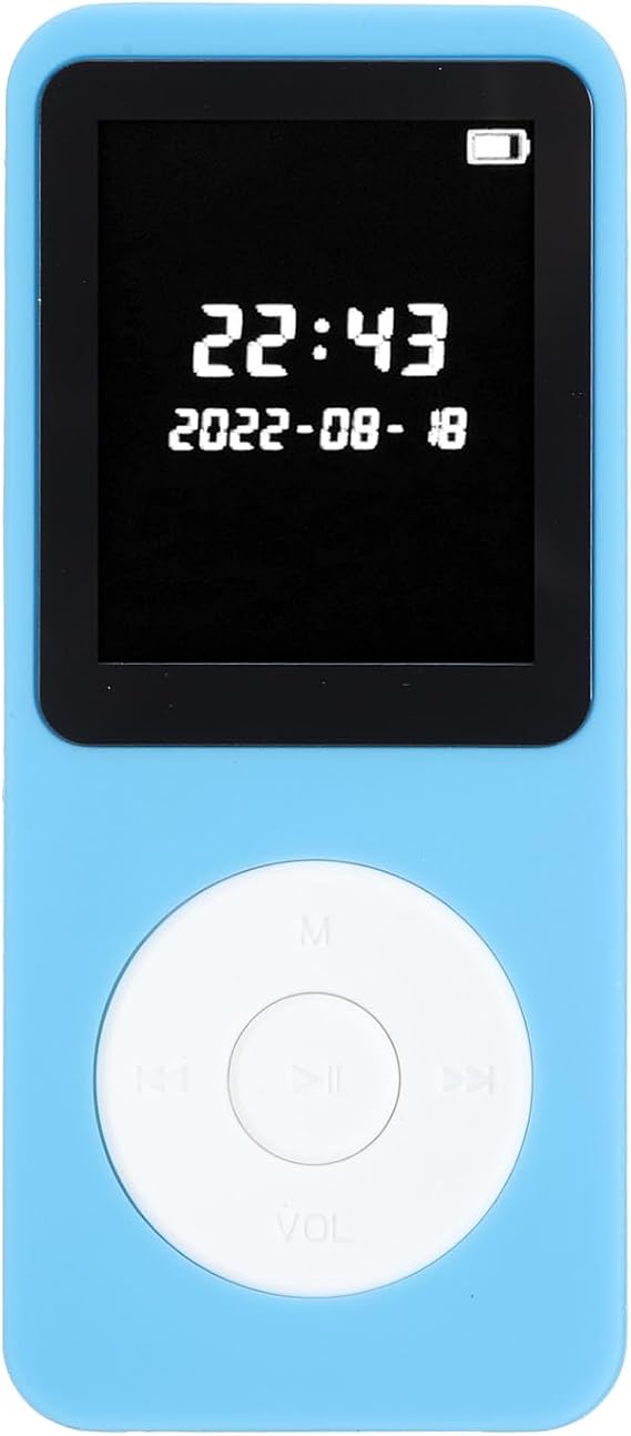 MP3 Player with Bluetooth, Portable Music Player with HiFi Sound 1.77" Screen, FM Radio, Recorder, Alarm Clock, Digital Audio Player for Sports Running Blue