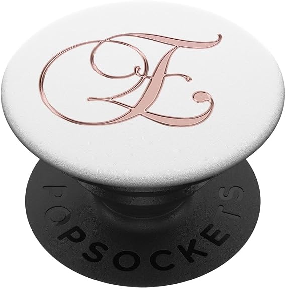 Letter E Golden Rose. Initial E On White Background PopSockets Adhesive PopGrip