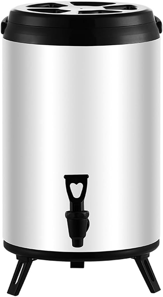 Commercial 8L Drink Dispenser With Stream & Foam Layer, Stainless Steel Beverage Distributor For Coffee Shops And Gatherings