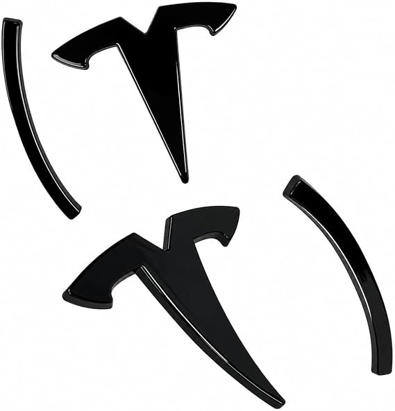 Model Y Front Trunk/Rear Trunk Logo Sticker Cover Emblem Badge Decals 2PCS/Set for Model Y Accessories(Gloss Black)