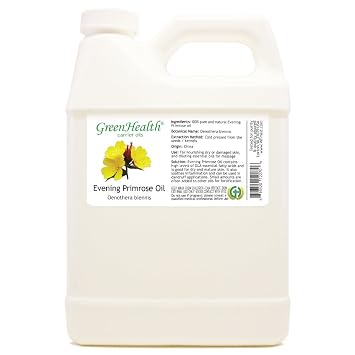 GreenHealth Evening Primrose Oil - 32 fl oz (946 ml) - 100% Pure and Natural Carrier Oil - Cold Pressed