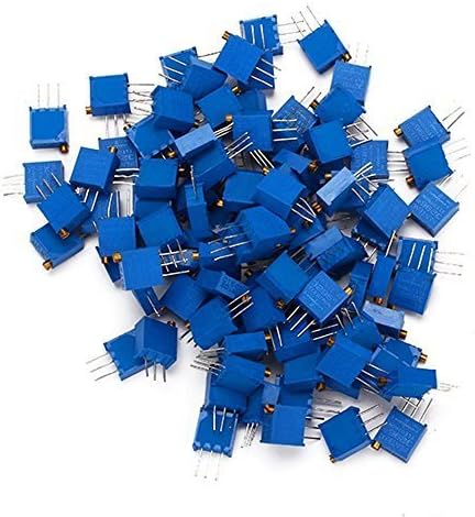 50pcs 100k Ohm Resistor Kit 3296 Potentiometer Assorted Kit 100k Ohm Potentiometer Kit High Precision Cermet Potentiometer Trimpot Trimmer Pot - 100k Ohm(104)