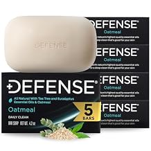 Defense Soap 5pk All Natural Oatmeal Bar Soap for Men | Made by Wrestlers with Tea Tree Oil & Eucalyptus Oil to Promote Healthy Skin