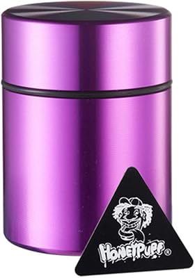 26ML Stash Jar - Airtight Water Proof Smell Proof Ultraviolet Aluminum Herb Container Bottle With Rubbler Ring Purple