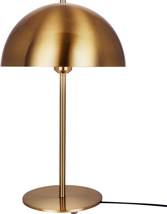 Gold Vintage Mushroom Bedside Table Lamp Plug in Night Light | Modern Dome NightStand Lamp Mid Century Side End Desk Lamp for Desk Bedroom Study Room Office Accent Light Home Decor
