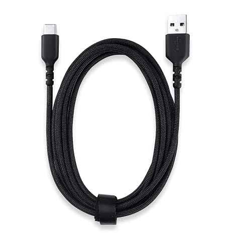 HUYUN Type-C USB-C Charging Data Cable Compatible for SteelSeries Aerox 3 /Aerox 9/ Prime Wireless FPS Gaming Mouse/Esports Mini FPS Gaming Mouse (USB-C Charging Cable)
