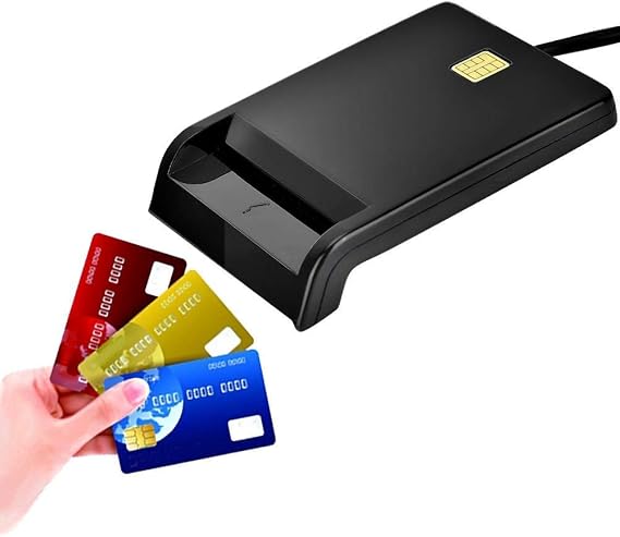 Smart Multi-Card Reader USB2.0 LED Operating Card Writer&Reader for DNIE, ATM, IC, ID, CAC, SIM, Smart Card, Tax Card (Black)